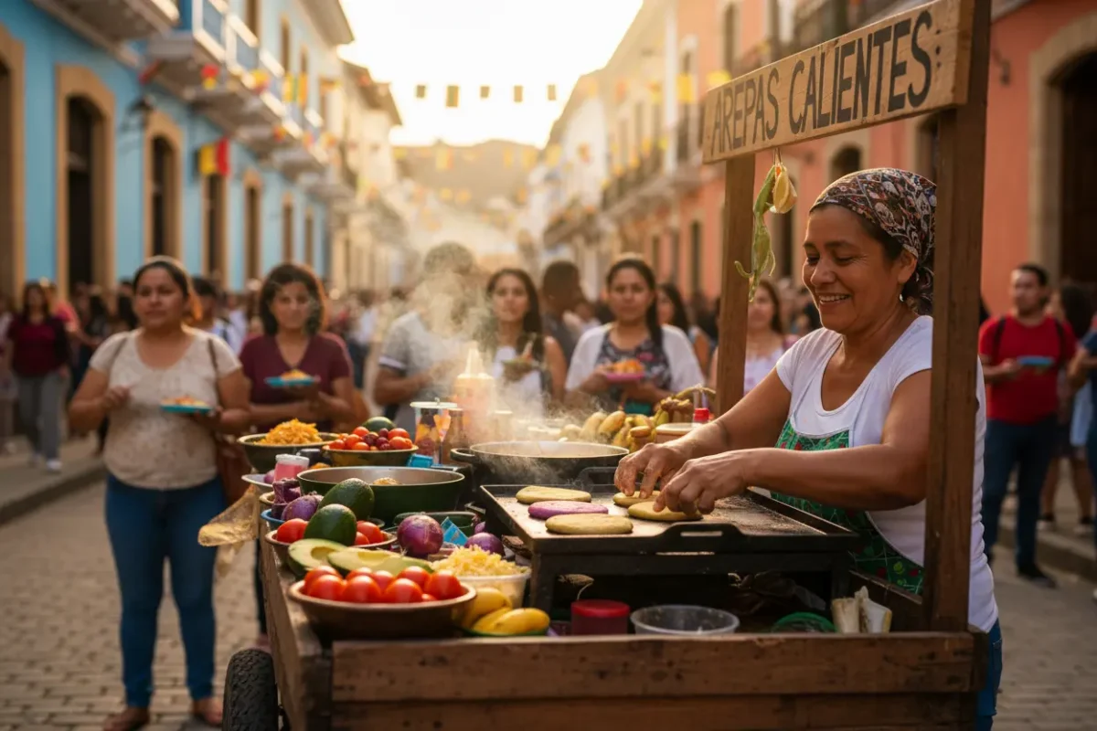 Comida de rua colorida e autêntica na América do Sul