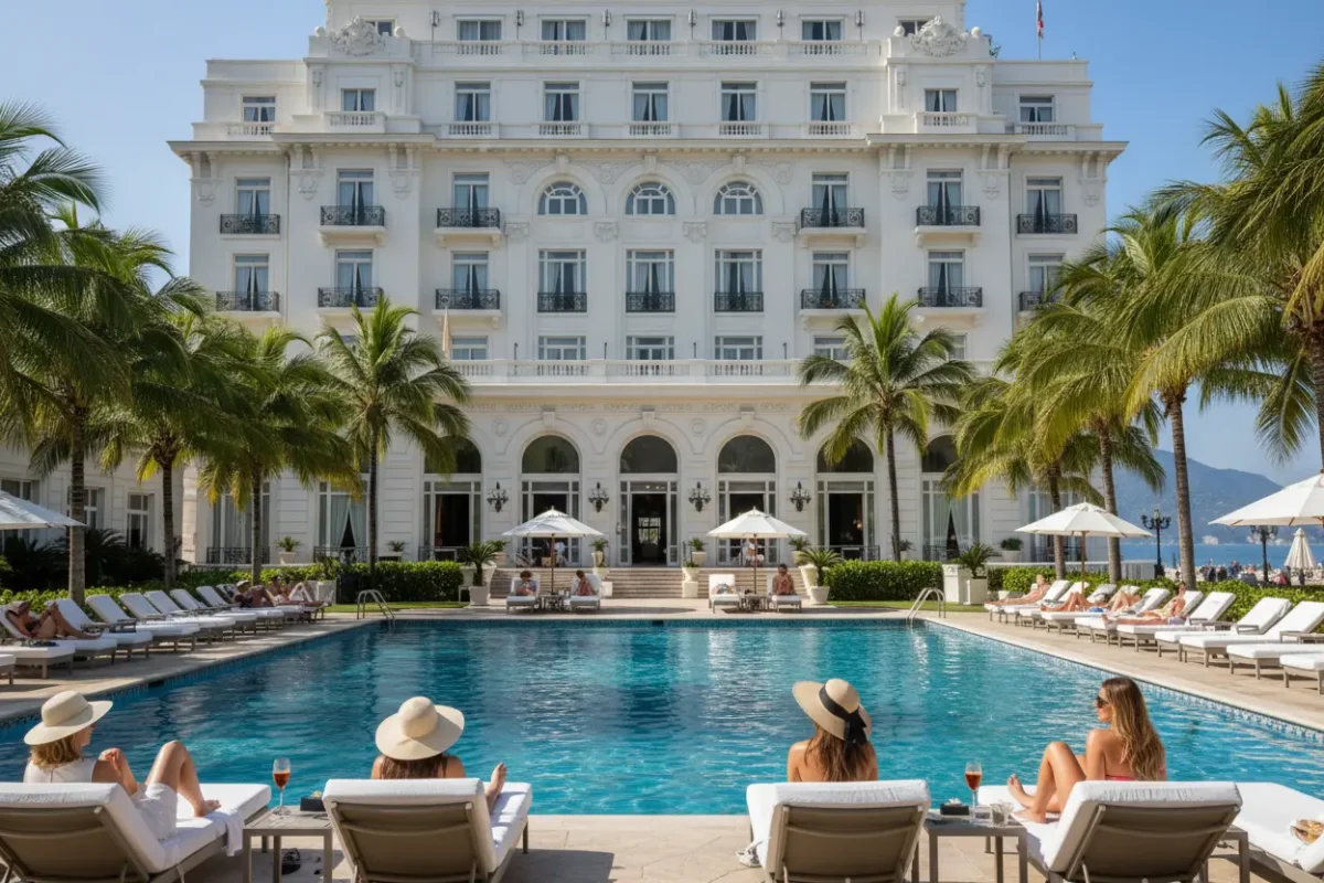 Fachada histórica e imponente do Copacabana Palace.