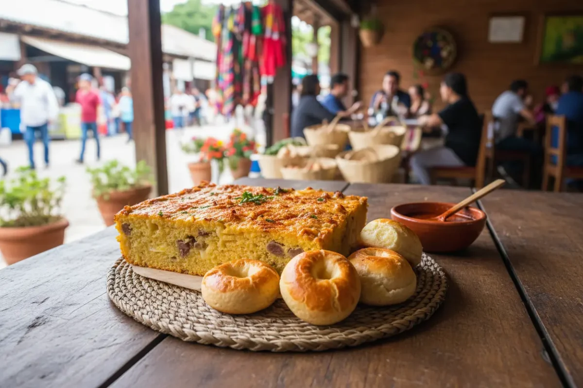 Culinária paraguaia saborosa: prato típico e chipá