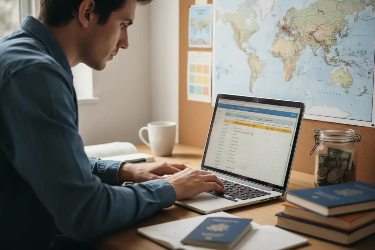 Planejamento financeiro detalhado para viagens.