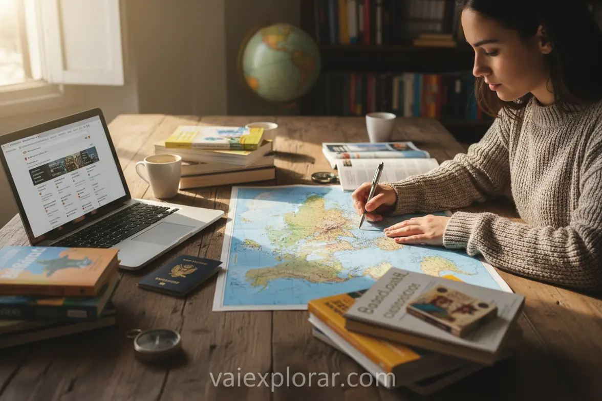 Preparação detalhada para viagem de volta ao mundo.