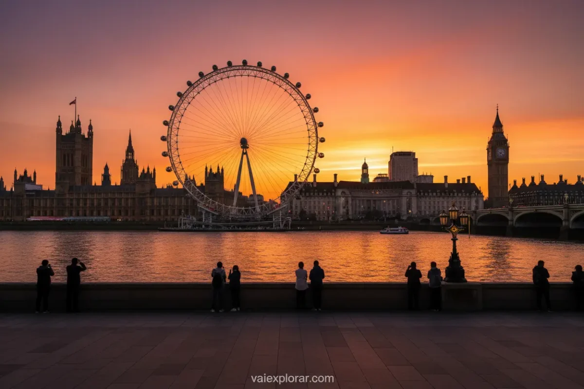 Vistas icônicas de Londres ao pôr do sol