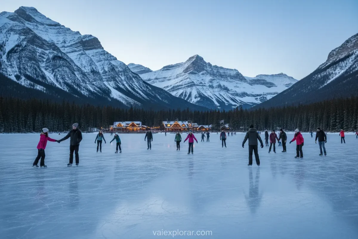 Patinação no gelo em Banff: Aventura invernal.
