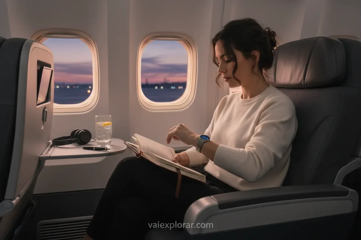 Preparação para voo longo e ajuste gradual de fuso.