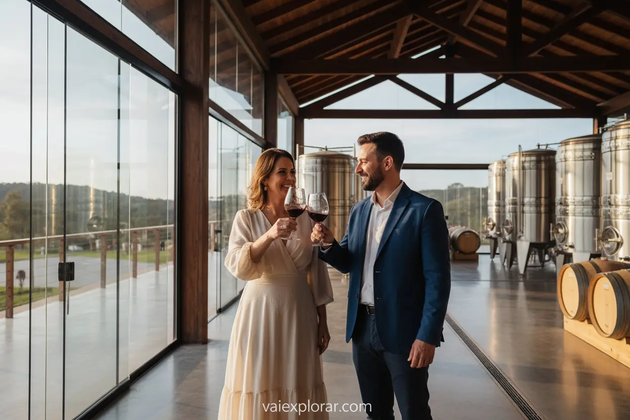 Turismo na Serra Gaúcha: Casal em vinícola