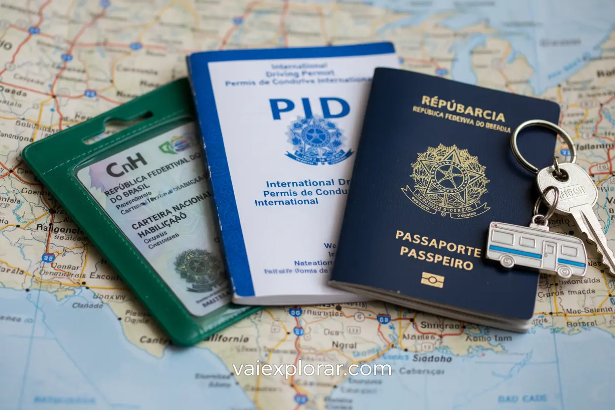 Documentos para Dirigir Motorhome nos EUA Documentos de viagem e chaves para aluguel de motorhome nos Estados Unidos