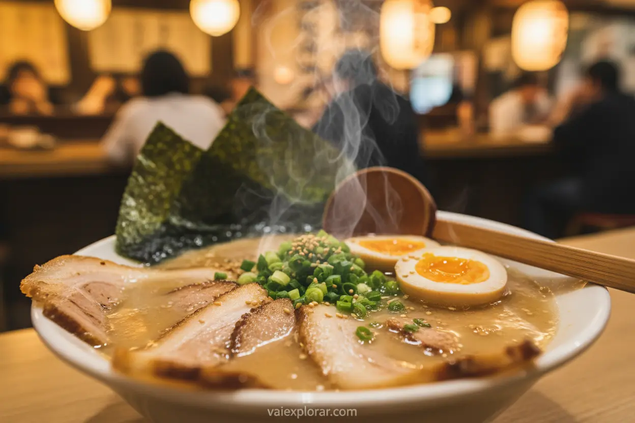 Delicioso ramen japonês, um dos sabores imperdíveis do Japão.