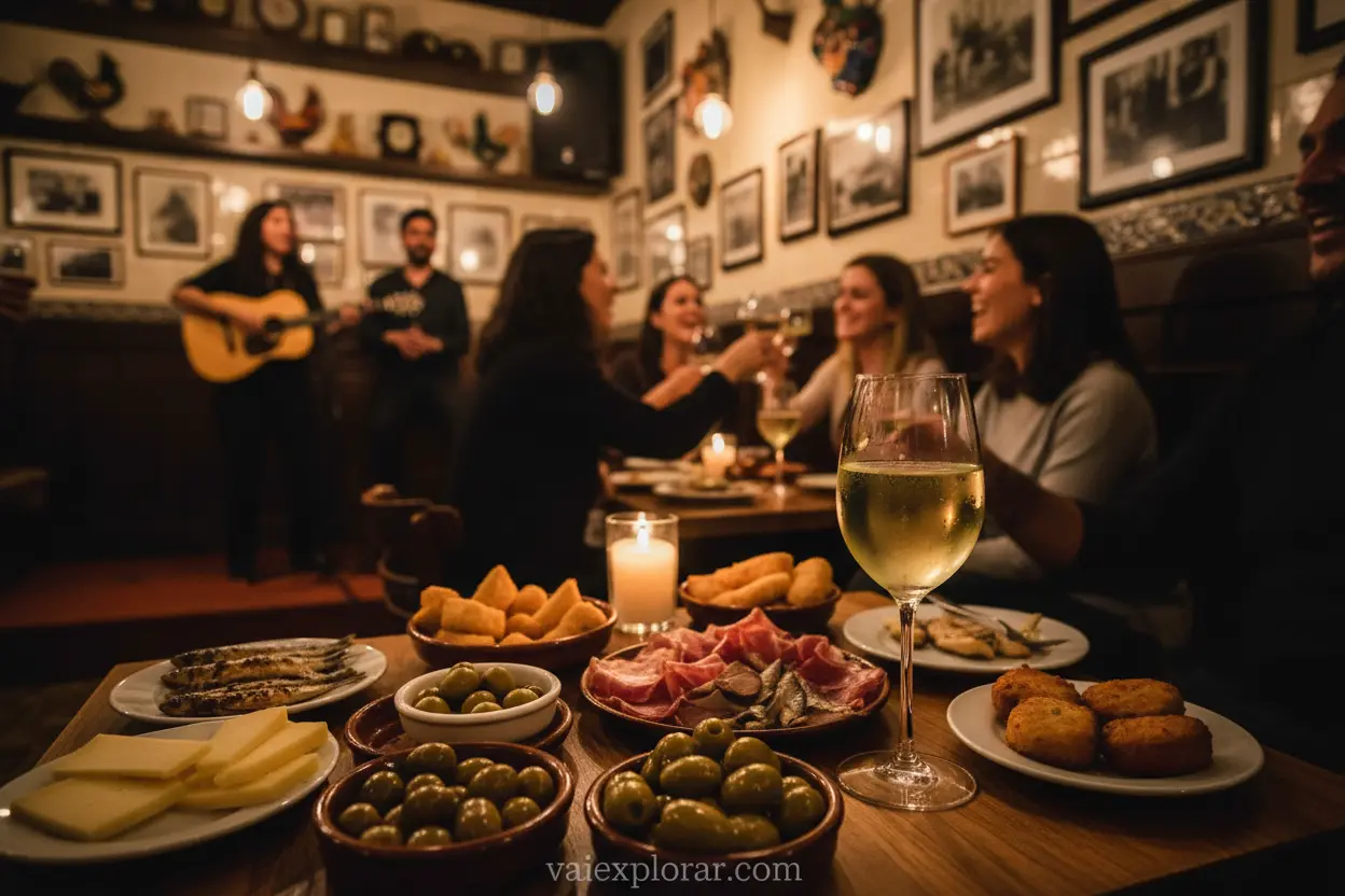 Interior de uma tasca tradicional em Lisboa