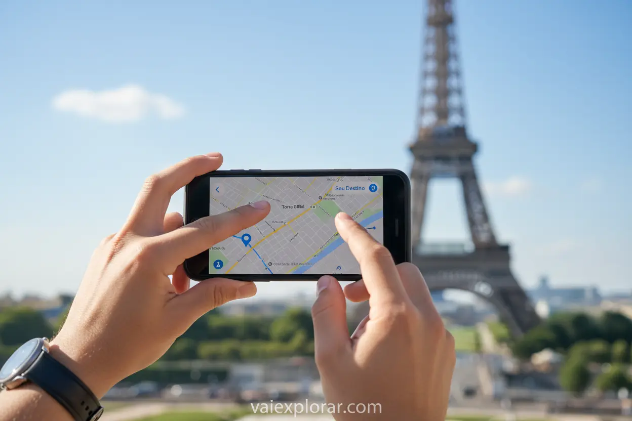 Mãos usando smartphone para navegação com chip de internet ativado