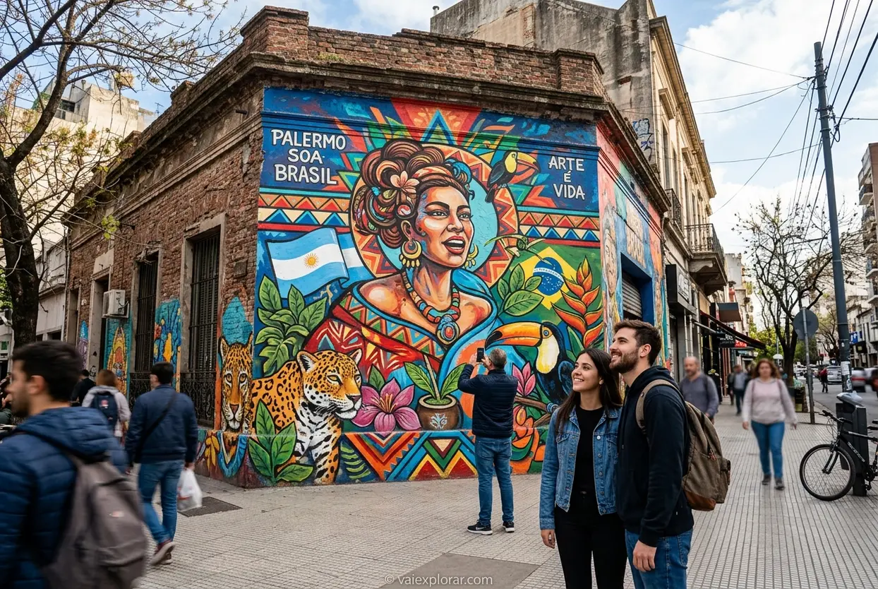 Arte de Rua em Palermo Mural de arte de rua em Palermo, Buenos Aires