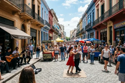 Pessoas aproveitando passeios gratuitos em Buenos Aires