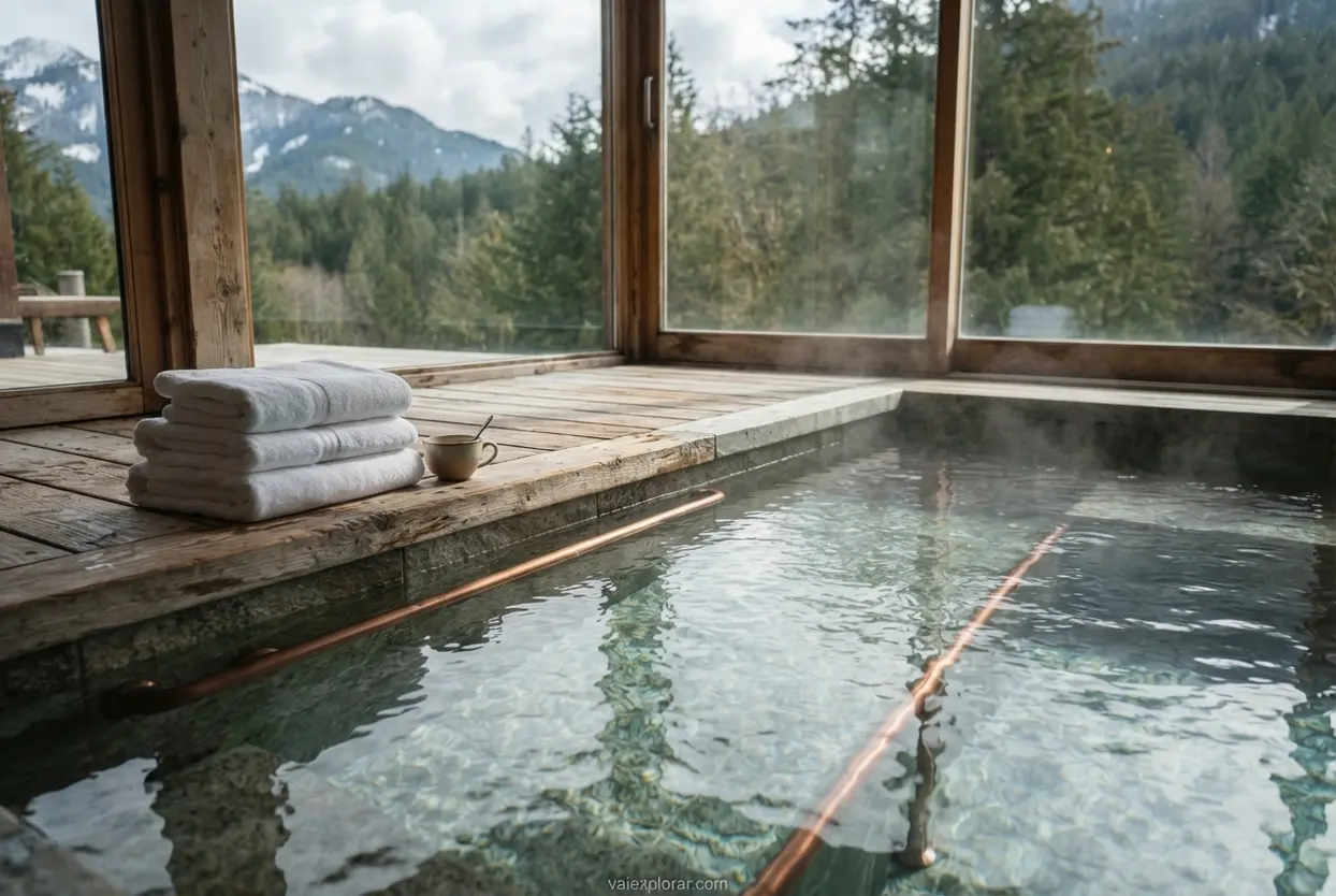 beneficios da piscina aquecida Vapor subindo da água quente de piscina de spa