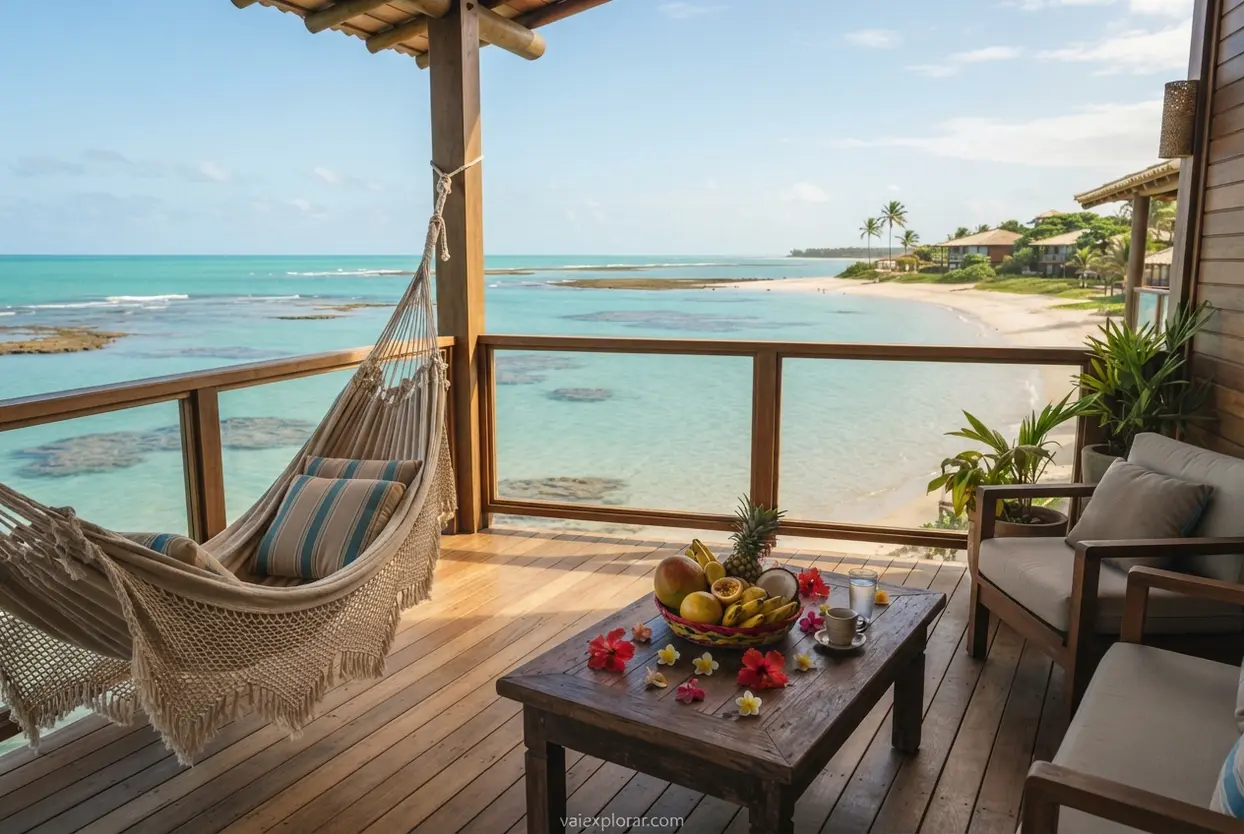 Resort paradisíaco para casais em Maragogi Bangalô de luxo para casais com vista para o mar em Maragogi
